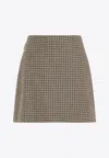 Moncler Houndstooth Plaid Mini Skirt In Multicolor