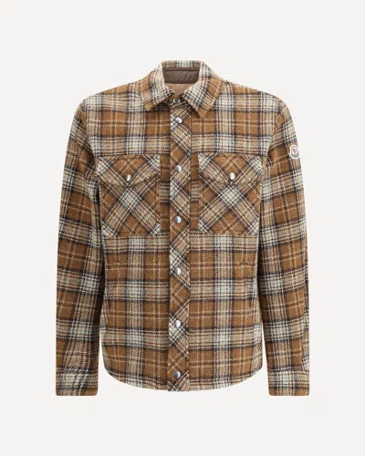 MONCLER CHECKED WOOL OVERSHIRT