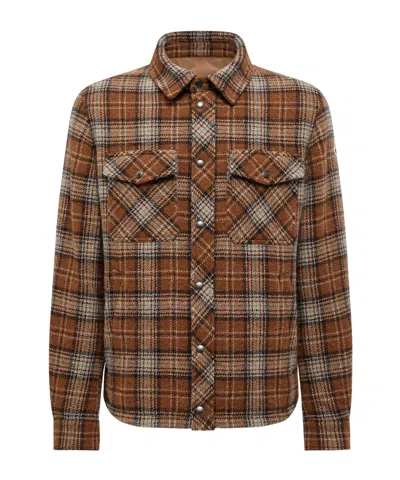 MONCLER CHECKED WOOL SHIRT JACKET