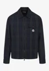 Moncler Plaid Long Sleeve Shirt In Black