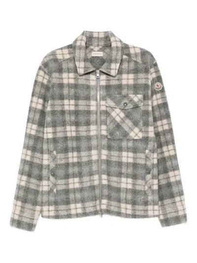 Moncler Graphic Logo Long Sleeve Cotton T-shirt In Gray