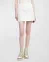 Moncler Women's Checkered Quilted Nylon Short Skirt In Natural