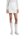 Moncler Women's Checkered Quilted Nylon Short Skirt In Silk White