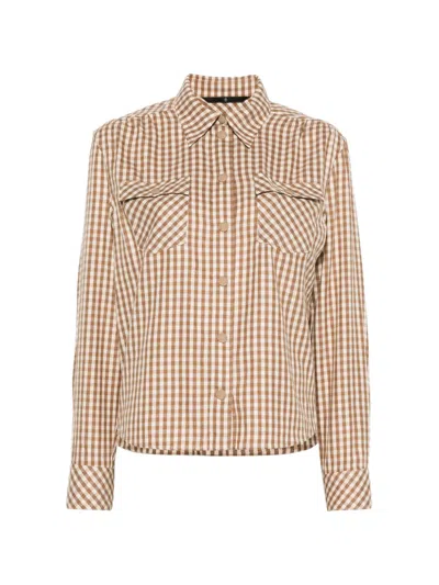 Moncler Checkered-print Shirt In Pink