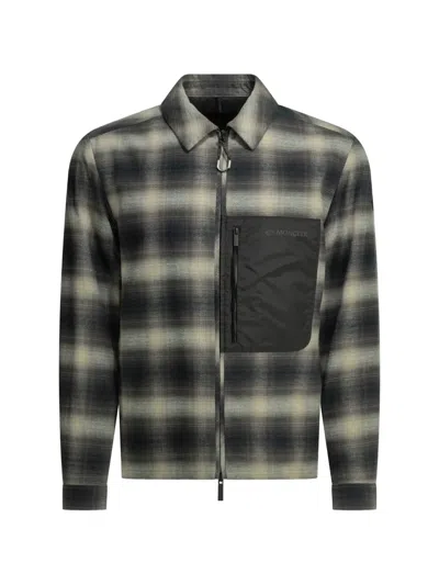 Moncler Check-pattern Padded Coat In Black