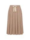 Moncler Check-pattern Pleated Mid Skirt In Neutral