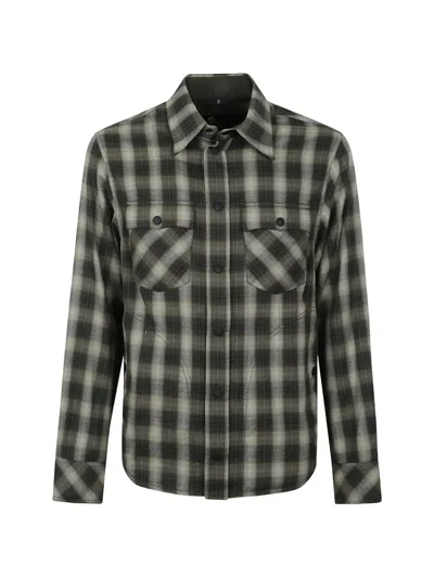 Moncler Check-pattern Western Shirt In Green