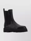 Moncler Black Leather Aurea Chelsea Ankle Boots In Multi