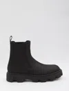 Moncler Peak City Nubuck Chelsea Boots In Black