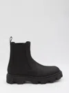 Moncler Peak City Nubuck Chelsea Boots In Black