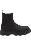 Moncler Peak City Nubuck Chelsea Boots In Black
