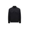 Moncler Jacket Wool Blend Chest Pockets In Blue