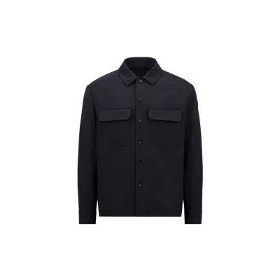 MONCLER CHEMISE À MANCHES LONGUES EN GABARDINE DE LAINE