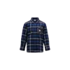 Moncler Boys' Cotton & Nylon Mixed Media Plaid Button Down Shirt - Big Kid In Blue