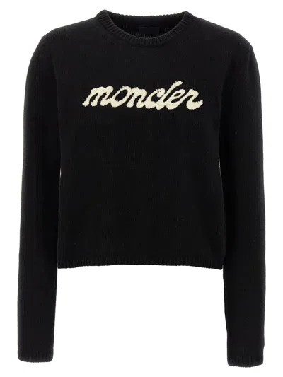 Moncler Chenille Logo Sweater In Multi