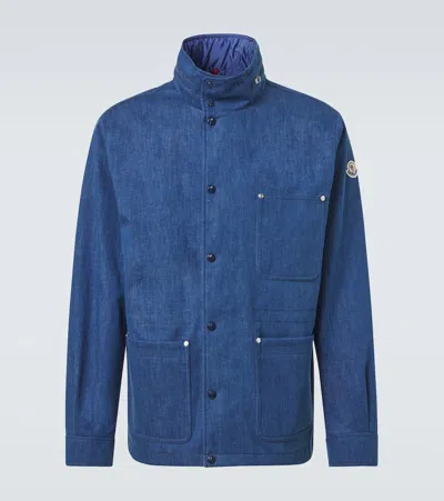 Moncler Chesery Denim Field Jacket In Blue