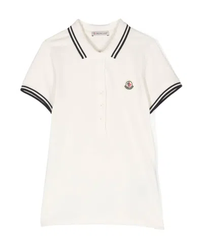 Moncler Chest Logo-patch Polo Shirt In White