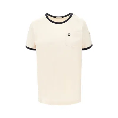 Moncler Chest Patch Pocket T-shirt In Nude