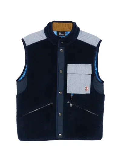 Moncler Chest-pocket Button Gilet In Blue