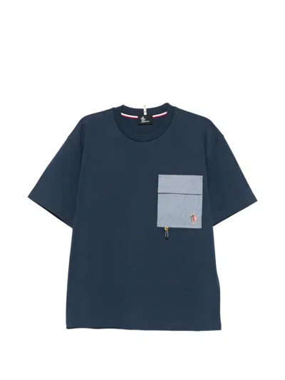 Moncler Grenoble Dynamics Poocket T Shirt In Blue