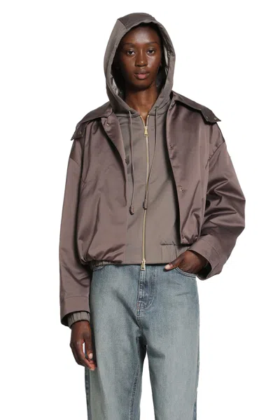 Moncler Chevreuil Duchesse Short Down Jacket In Brown