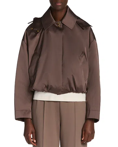 Moncler Chevreuil Duchesse Short Down Jacket In Brown