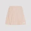 Moncler Checked Pleated Mid Rise Cotton Polyester Skirt In Pink