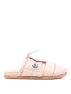Moncler Mon Pocket Slippers With Soft Padded Design And Logo Patch In Rosado Claro