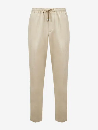 Moncler Chino Sports Pants In Neutral