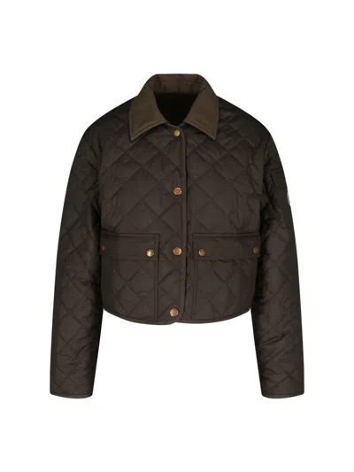 Moncler Chitre Crop Shirt Jacket In Brown