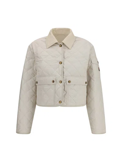 Moncler Diamond Quilted Jacket In White