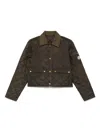 Moncler Chitre Cropped Cotton-canvas Trimmed Padded Quilted Shell Jacket In Green