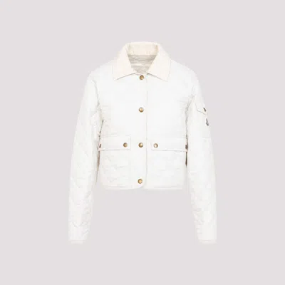 Moncler Diamond Quilted Jacket In White