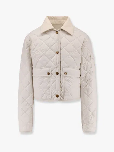 Moncler Chitre Padded Jacket With Diamond Stitching In White