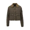 Moncler Chitre Cropped Cotton-canvas Trimmed Padded Quilted Shell Jacket In Green