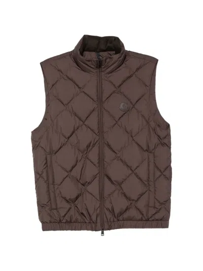 Moncler Chobe Quilted Gilet In Brown
