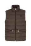 Moncler Chocolate Polyester Treompan Sleeveless Down Jacket In Brown