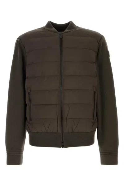 Moncler Chocolate Wool Cardigan In Brown