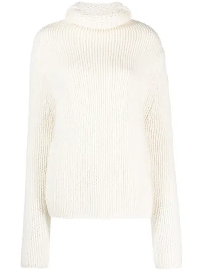 Moncler Chunky-knit Roll-neck Jumper In White