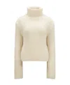 Moncler Chunky-knit Roll-neck Jumper In White