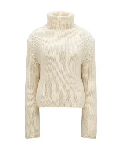 Moncler Chunky-knit Roll-neck Jumper In White