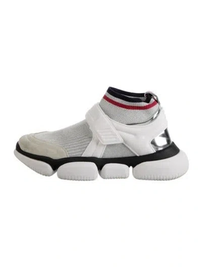 Pre-owned Moncler Chunky Sneakers In Metallic/silver