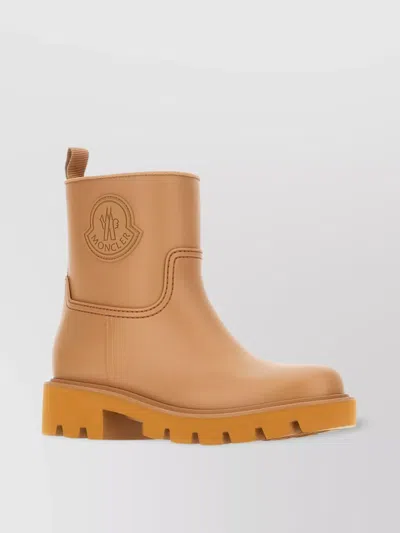 MONCLER CHUNKY SOLE ROUND TOE ANKLE BOOTS