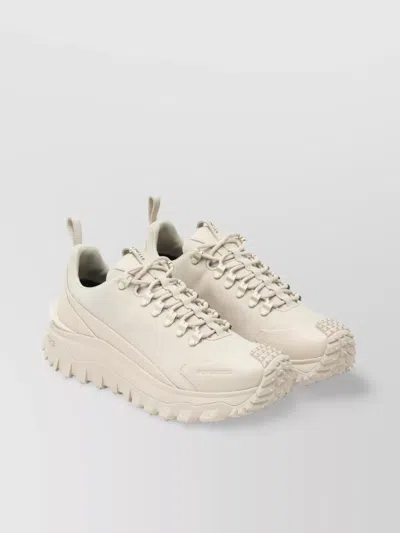 Moncler Chunky Sole Sneakers With Textured Outsole In White
