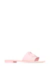 Moncler Rubber Slides With Flat Sole And Open Toe In Pink