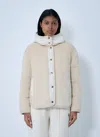 Moncler Ciboulette Hooded Shell-trimmed Plush Down Jacket In White