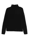 Moncler Cashmere And Wool Turtleneck Long Sleeve Top In Black