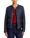 Moncler Circaete Braided Trim Short Down Jacket In Blue