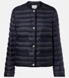 Moncler Circaete Braided Trim Short Down Jacket In Blue