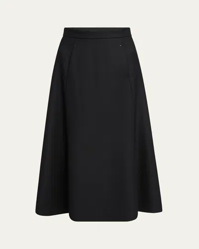 MONCLER CIRCLE-CUT WOOL MIDI SKIRT